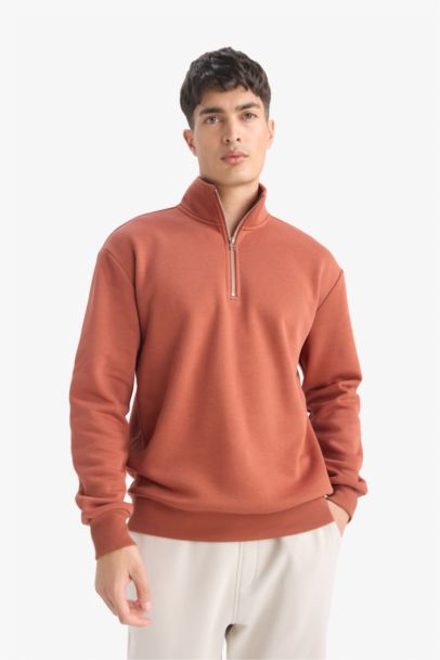 Regular Fit High Neck Thick Sweatshirt
