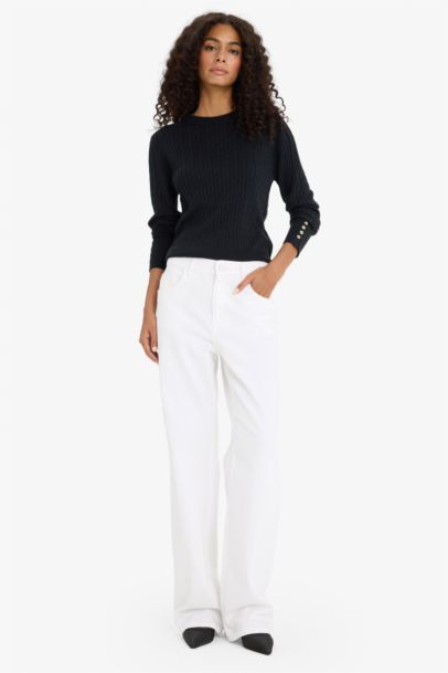 بلوز صوف قصة عادية بياخة مستديرة