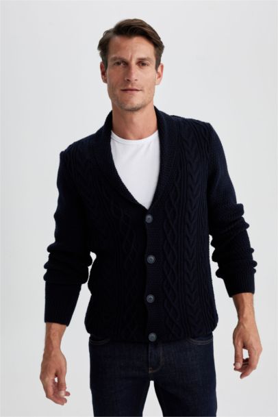 Standard Fit Shawl Collar Knitwear Cardigan