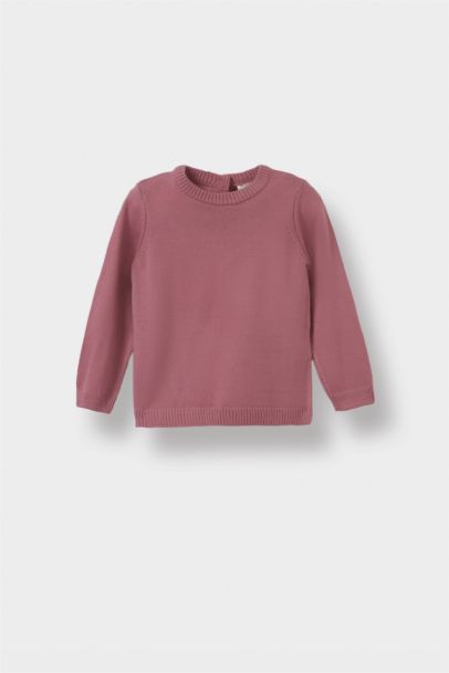 Pull en tricot à col rond pour bébé fille