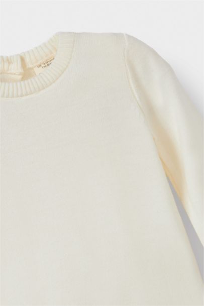 Pull en tricot à col rond pour bébé fille