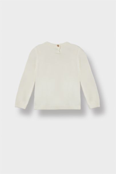 Pull en tricot à col rond pour bébé fille