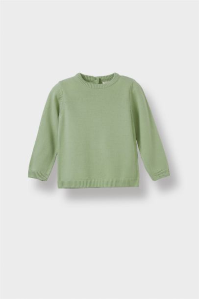 Pull en tricot à col rond pour bébé fille