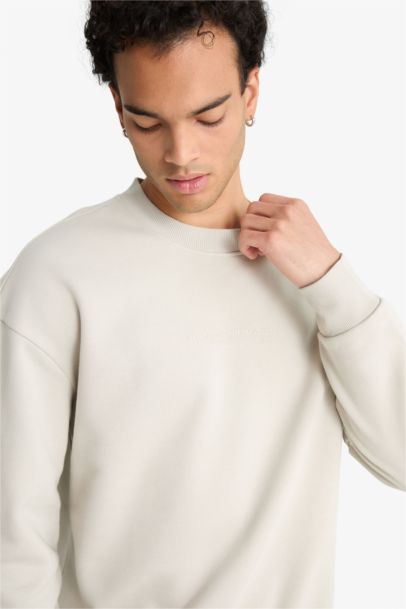 Boxy Fit Printed Long Sleeve Sweatshirt