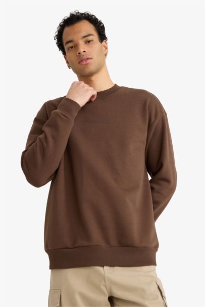 Boxy Fit Printed Long Sleeve Sweatshirt