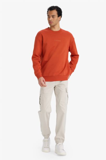 Boxy Fit Printed Long Sleeve Sweatshirt