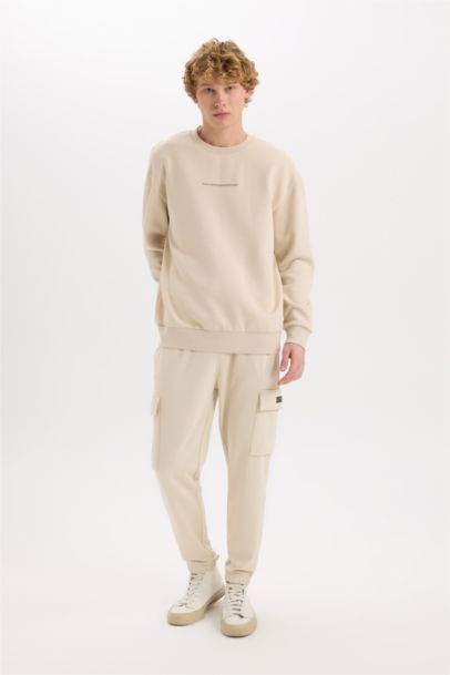 Boxy Fit Printed Long Sleeve Sweatshirt