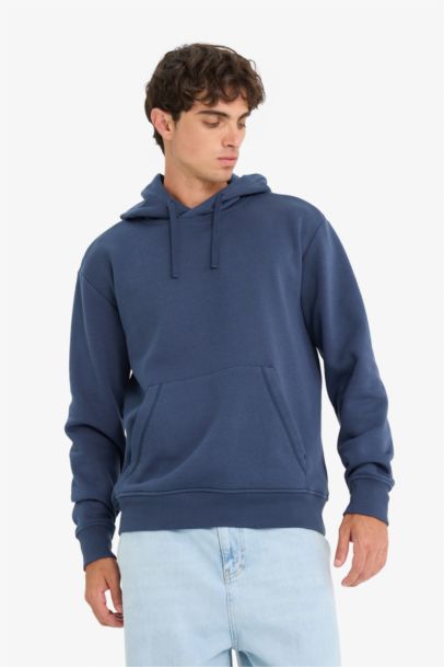 سويت شيرت سادة بيزك قصة عادية ببطانة ناعمة