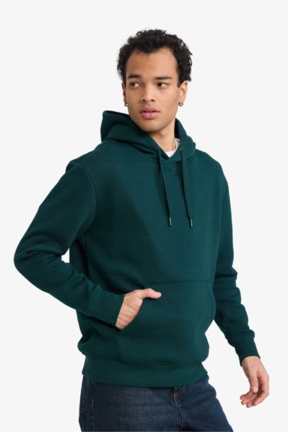 سويت شيرت قصة عادية بكابيشون بجيب