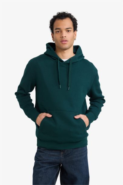 سويت شيرت قصة عادية بكابيشون بجيب