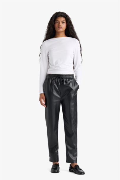 Pantalon taille haute avec poches Coupe jogger fit