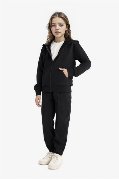 Beli Lastikli Basic Düz Okul Jogger Eşofman Altı Kız Çocuk