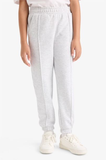 Beli Lastikli Basic Düz Okul Jogger Eşofman Altı Kız Çocuk