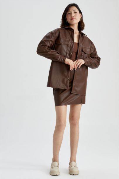 Faux Leather Mini Skirt