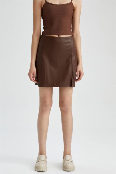 Faux Leather Mini Skirt