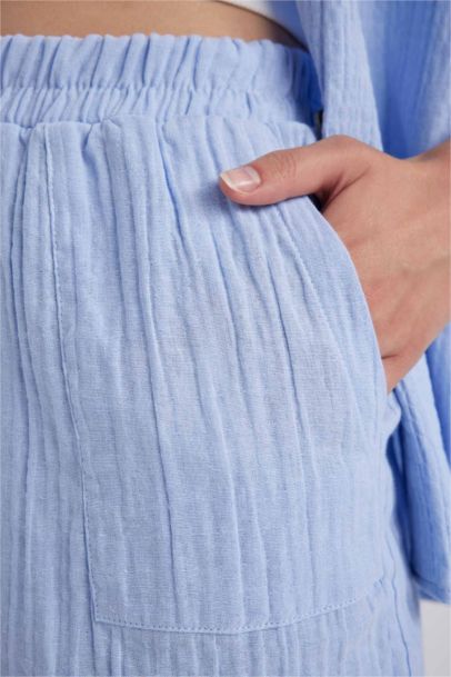 Regular Fit Muslin Normal Waist Shorts