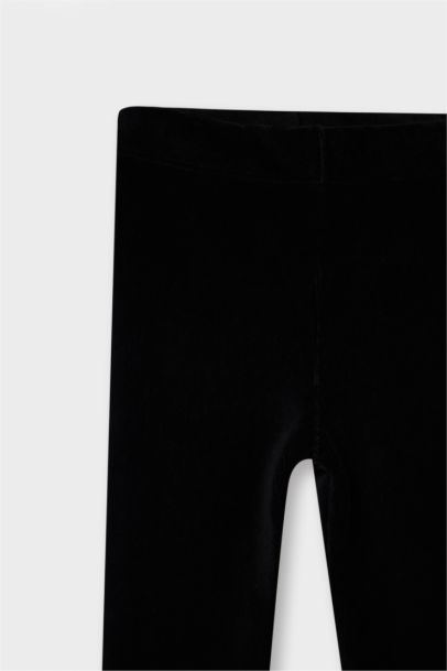 Düz Paça Fitilli Kadife Tayt Kız Bebek