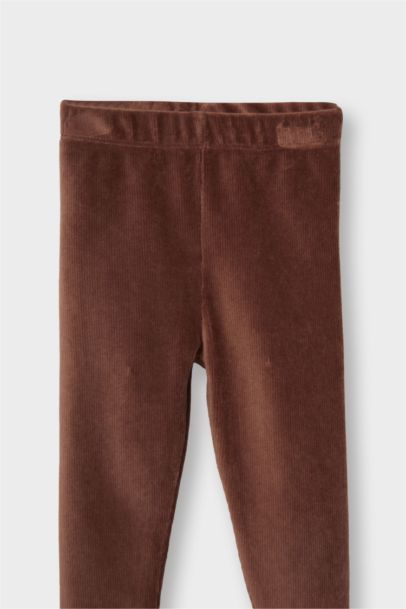 Baby Girl Straight Leg Elastic Waist Velvet Leggings