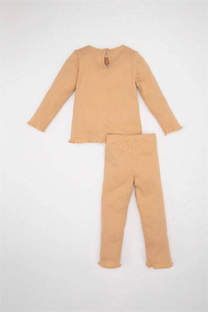 Baby Girl Floral T-Shirt Pants Ribbed 2 Piece Set