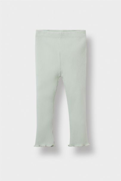 2'li Takım Çiçekli Uzun Kollu Fitilli Kaşkorse Tişört Tayt Kız Bebek