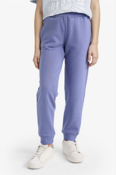 Standart Fit Basic Düz Beli Lastikli Okul Jogger Eşofman Altı Kız Çocuk