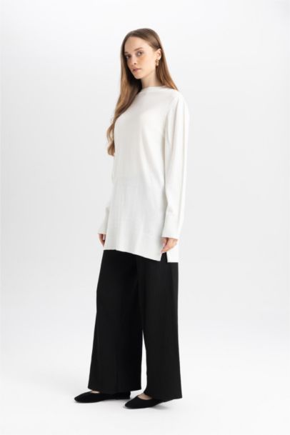 Pantalon en tricot large basique à taille élastiquée Coupe décontractée