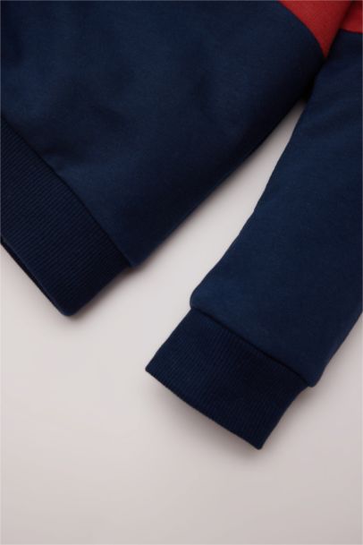 Ensemble Sweatshirt à col rond avec blocs de couleurs et Jogging pour bébé garçon