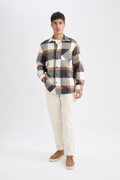 Relax Fit Kareli Oduncu Flanel Uzun Kollu Gömlek