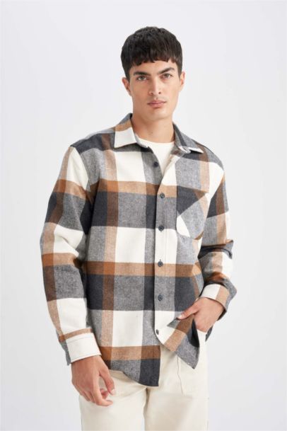 Relax Fit Kareli Oduncu Flanel Uzun Kollu Gömlek