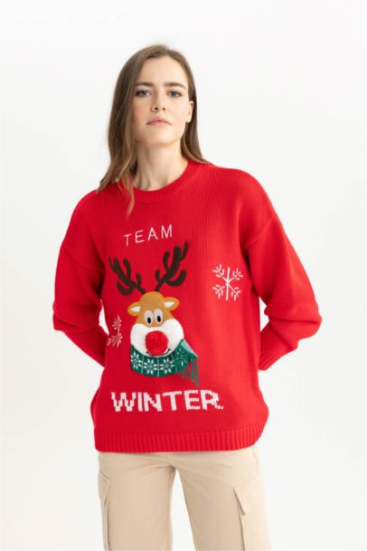 Christmas Themed Crew Neck Pullover