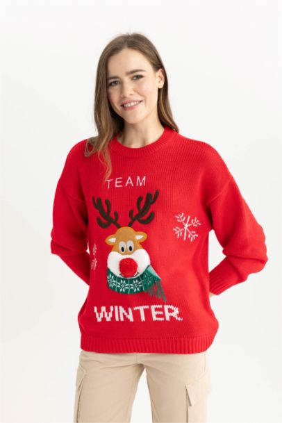 Christmas Themed Crew Neck Pullover