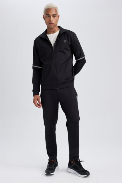 DeFactoFit Slim Fit Scuba Diving Fabric Zippered Sweatshirt