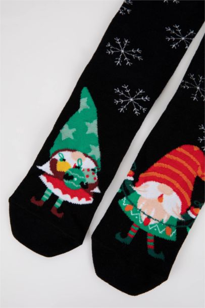 Men Christmas Themed 2 Piece Cotton Long Socks