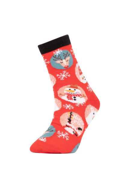 Boy Christmas Themed Cotton Long Socks
