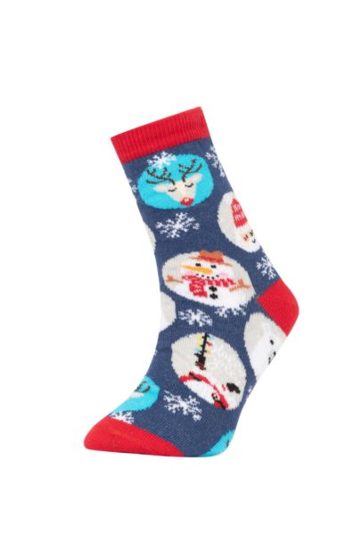 Boy Christmas Themed Cotton Long Socks