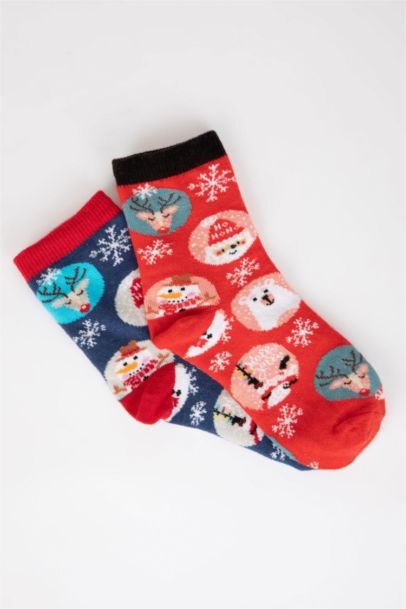 Boy Christmas Themed Cotton Long Socks
