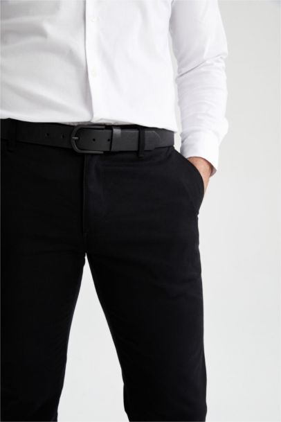 Erkek Oval Toka Suni Deri Klasik Kemer