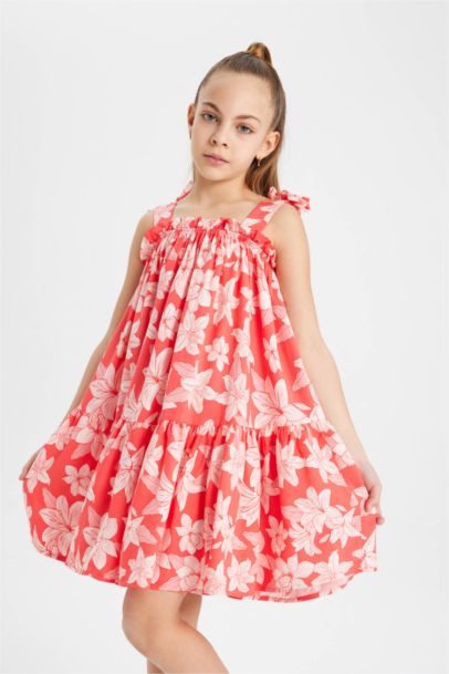 Strappy Floral Patterned Dress