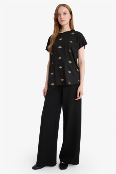 بنطلون وايد ليج برجل واسع