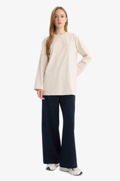 بنطلون وايد ليج برجل واسع