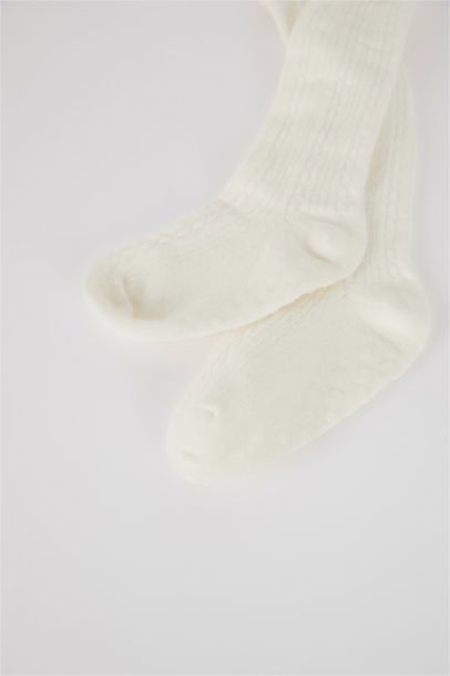 شرابات كيلون بناتي قطن أبيض