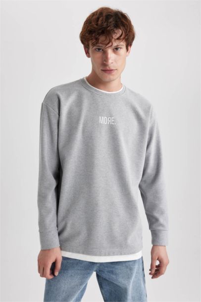 Світшот оверсайз з круглим вирізом з принтом для чоловіків