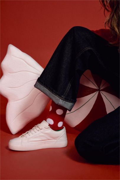 Women Christmas Themed 2 Piece Cotton Towel Socks