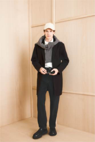 Relax Fit Ceket Yaka Düğmeli Cepli Kışlık Kaşe Parka