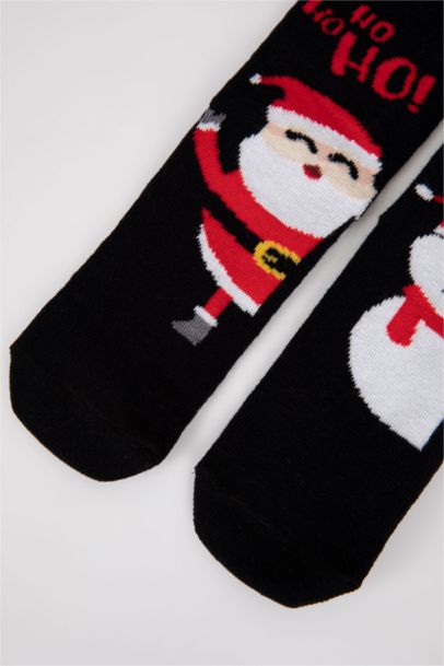Boy Christmas Themed 2 Piece Cotton Long Socks
