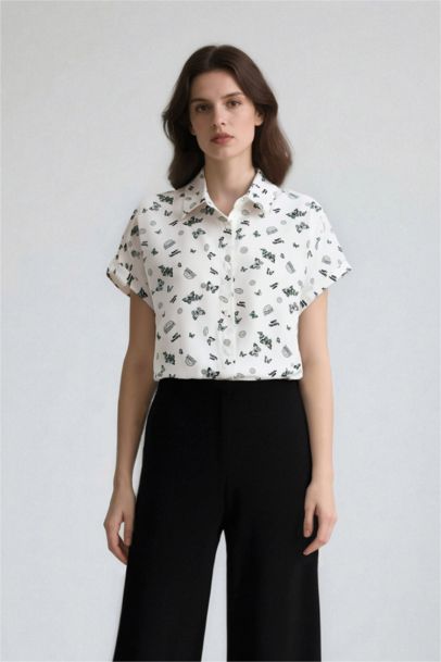 Regular Fit Viscose Short Sleeve Shirt