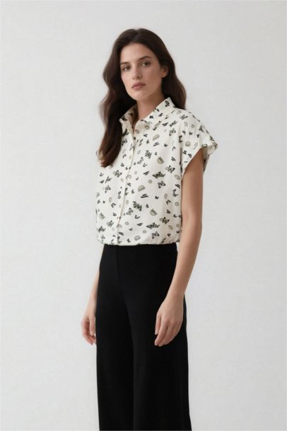 Regular Fit Viscose Short Sleeve Shirt