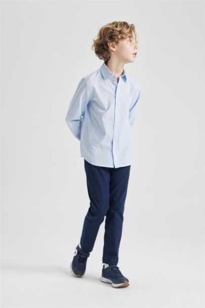 Boy Navy Blue Gabardine School Trousers