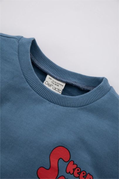 Baby Boy Slogan Printed Sweatshirt Fabric 2-Pack