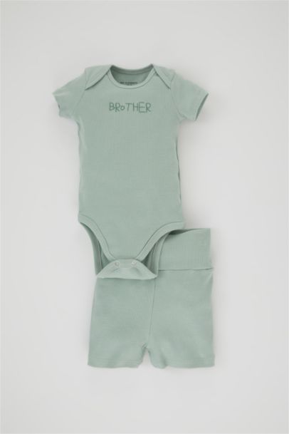 Ensemble Body à manches courtes avec Broderie et Short pour bébé garçon